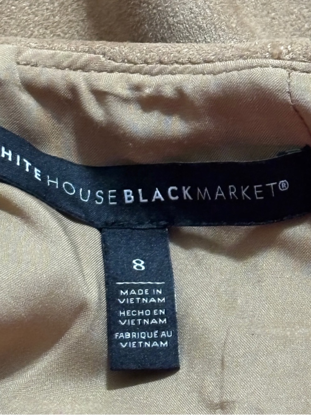 WHBM Faux Suede Mini Skirt Brown Size 8 Stretch Fitted Chic - Picture 4 of 8